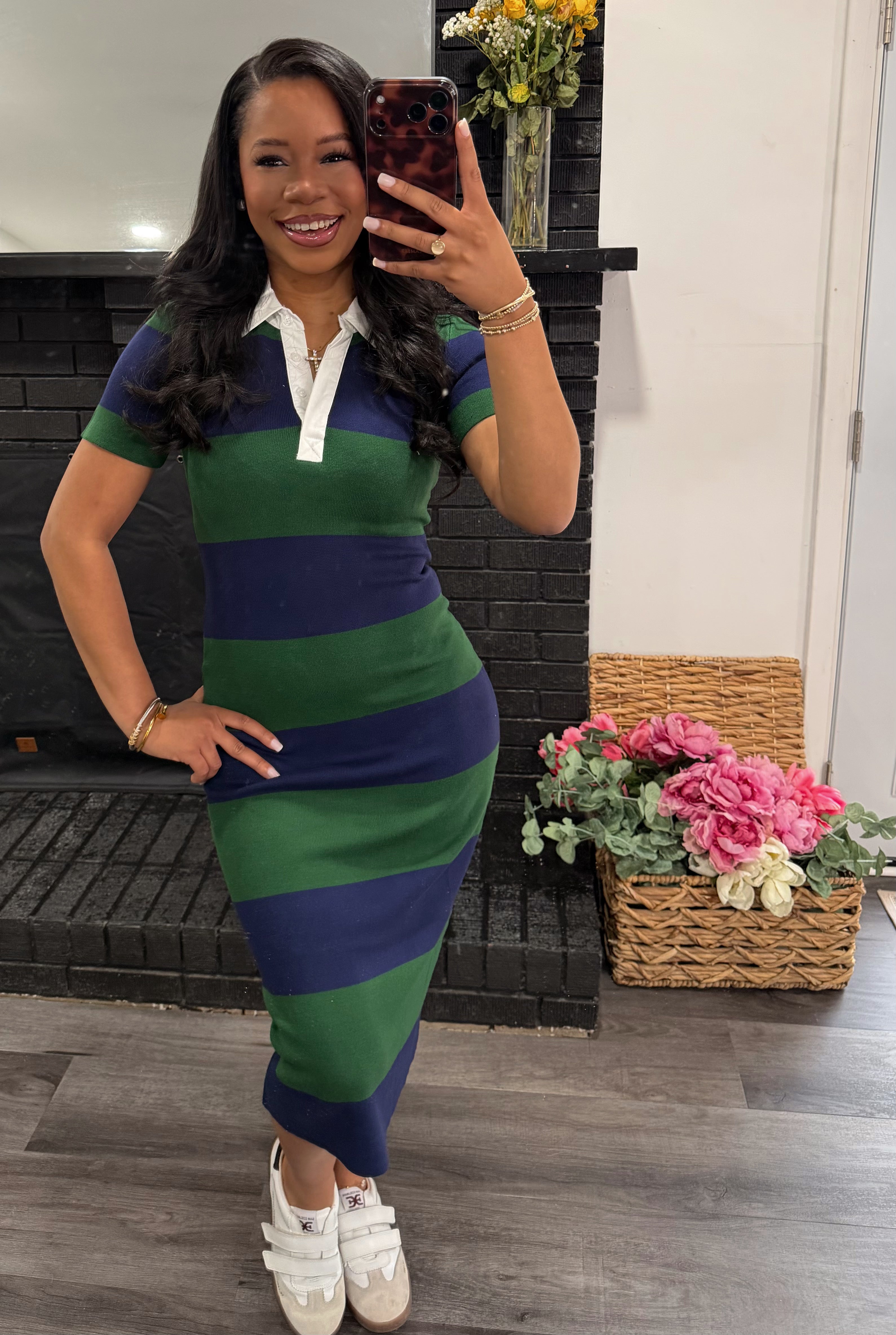 Rugby midi dress, green (preorder)