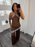 Contrast halter top jumpsuit