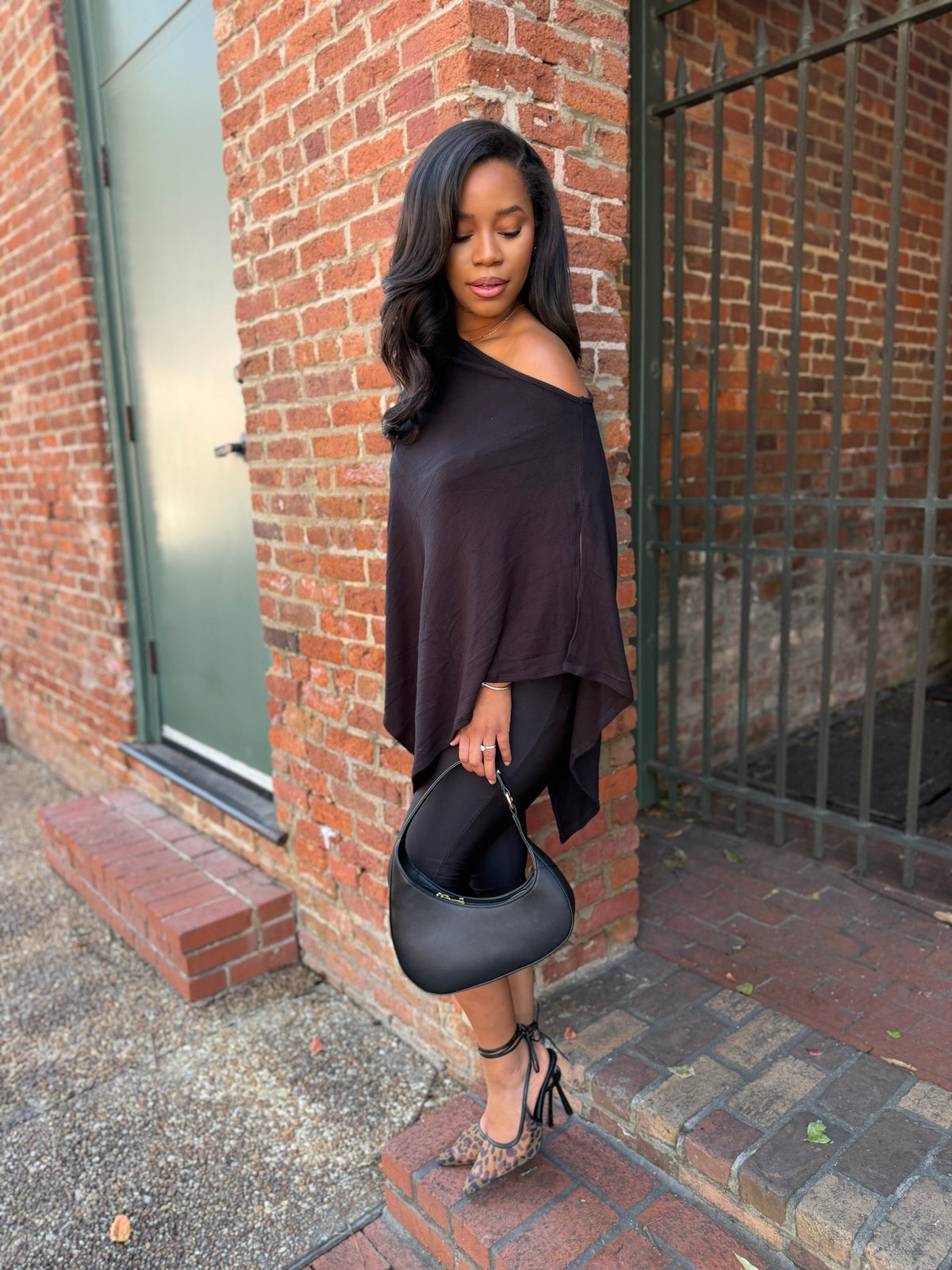 Black poncho top