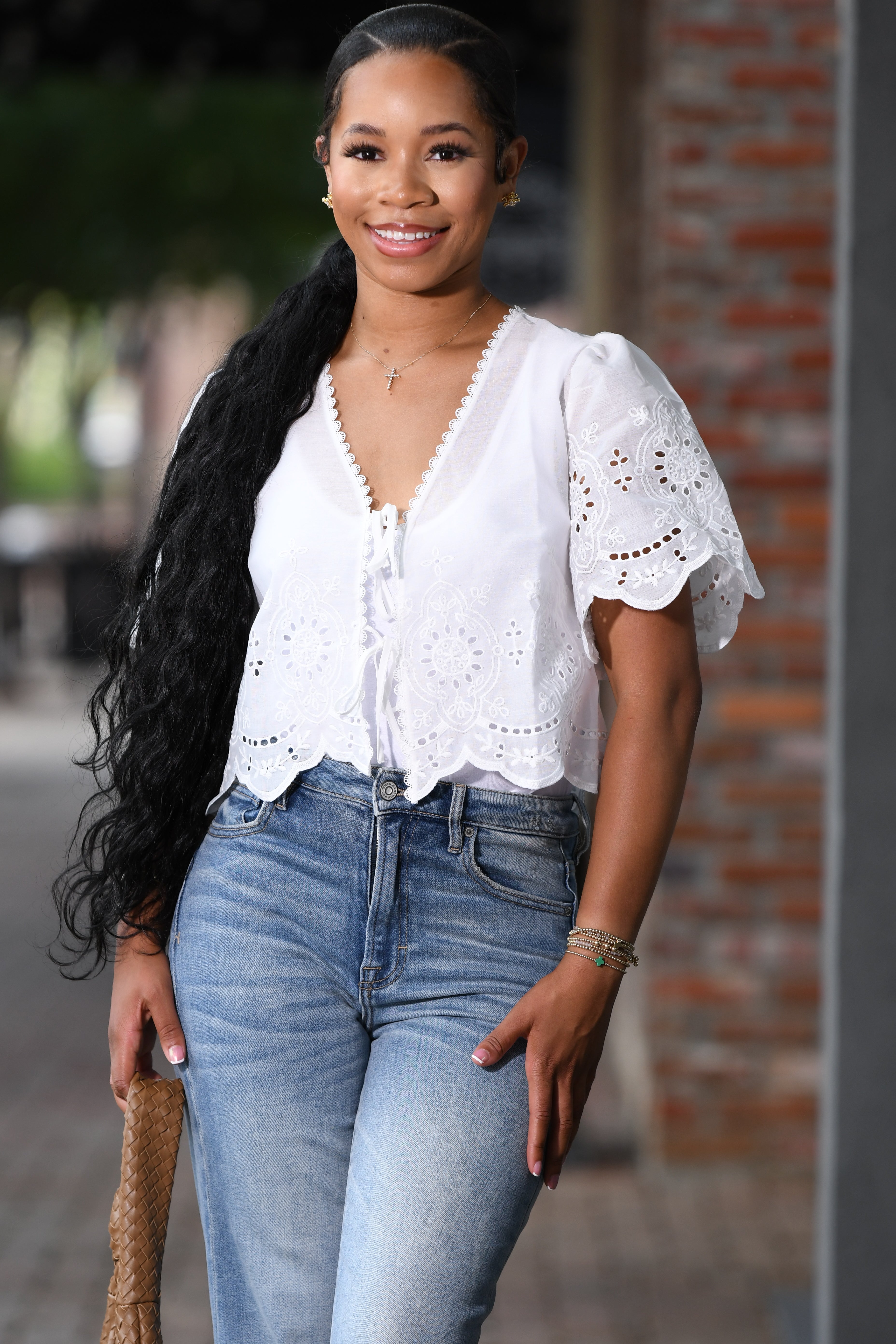 Lace coquette top
