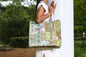 Patched quilted tote, green